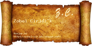Zobel Cirjék névjegykártya